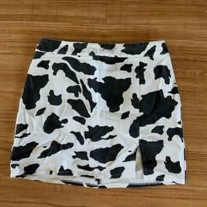 Cow Print Jean Skirt